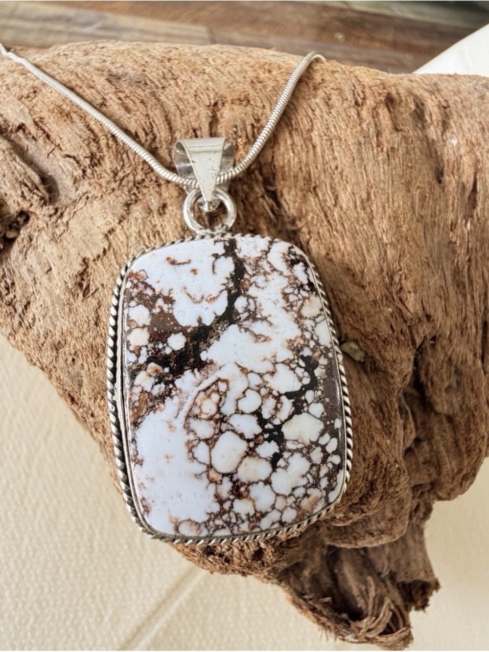 925 Sterling Silver Wild Horse Turquoise Necklace Native American Jewelry